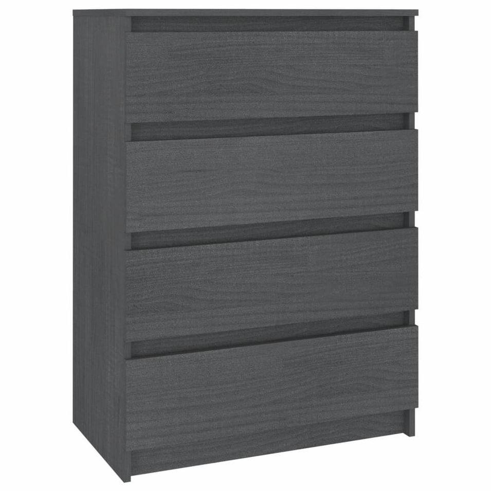 Armoire d'appoint Gris 60x36x84 cm Bois de pin massif - Photo n°1