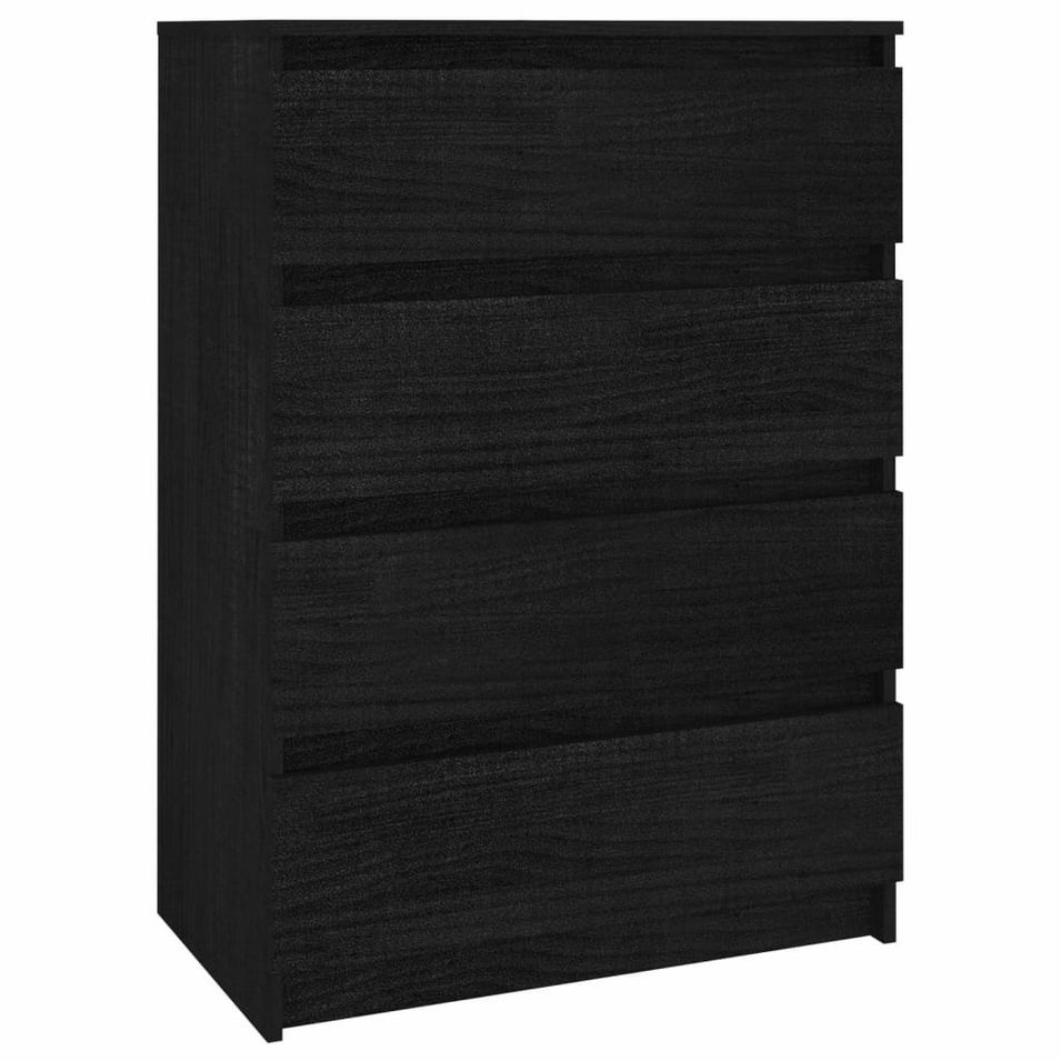 Armoire d'appoint Noir 60x36x84 cm Bois de pin massif - Photo n°1
