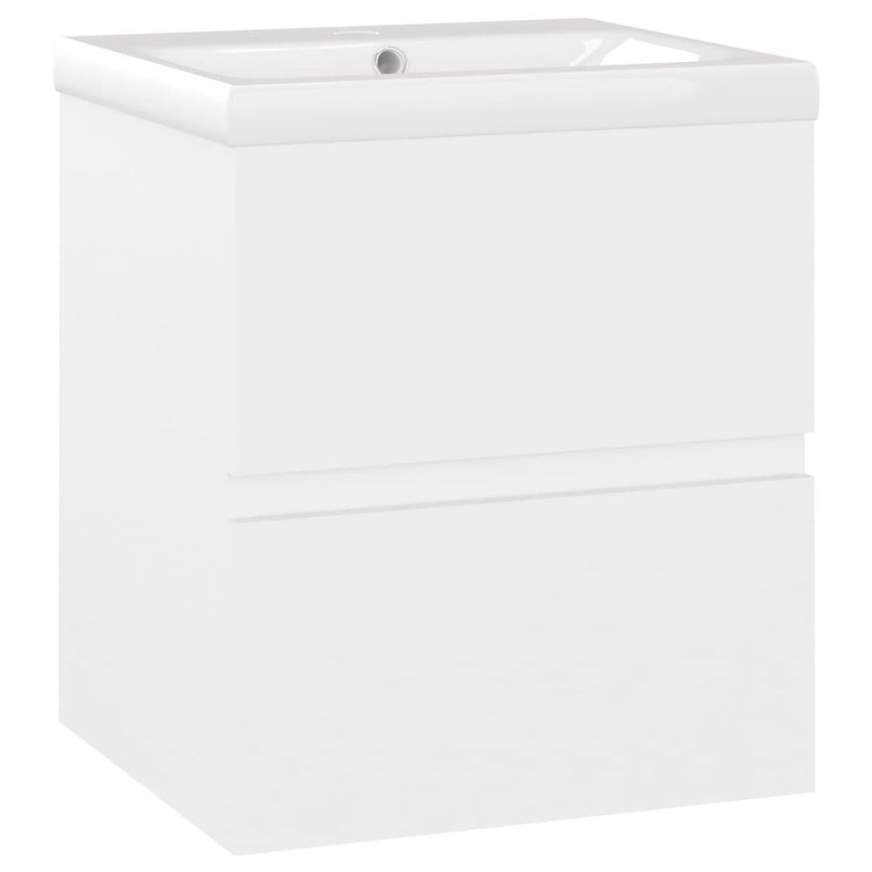 Armoire d'évier avec lavabo intégré 41 cm Blanc - Photo n°1