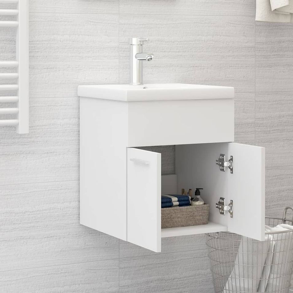 Armoire d'évier Blanc 41x38,5x46 cm - Photo n°4