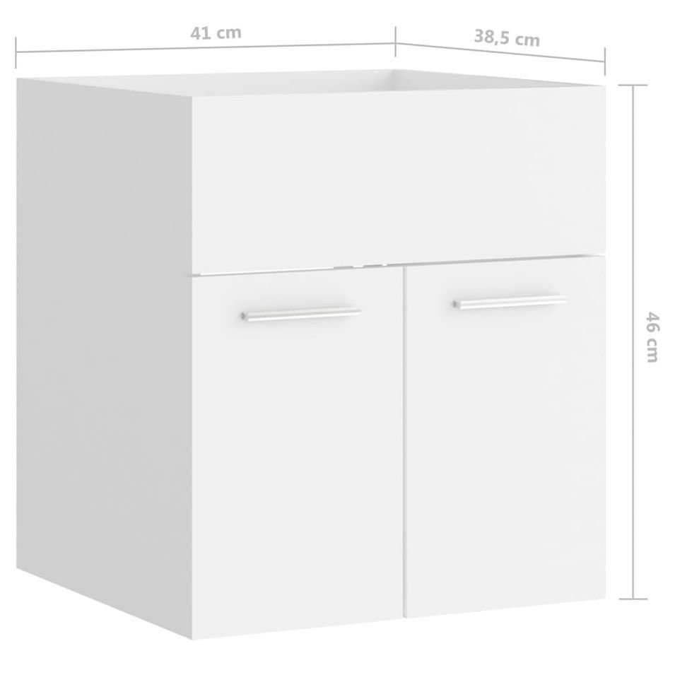 Armoire d'évier Blanc 41x38,5x46 cm - Photo n°8