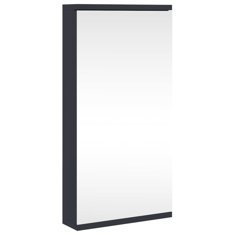 Armoire de bain à miroir d'angle gris 30x24x60 cm - Photo n°1
