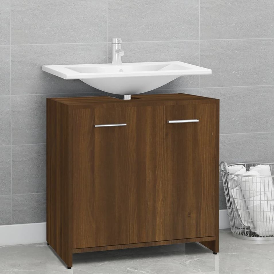 Armoire de bain Chêne marron 60x33x60 cm Bois d'ingénierie - Photo n°1