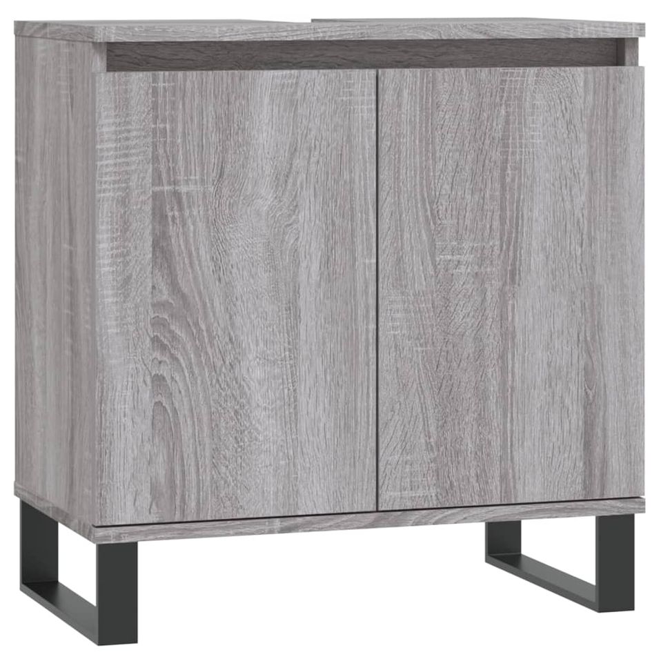 Armoire de bain sonoma gris 58x33x60 cm bois d'ingénierie - Photo n°1