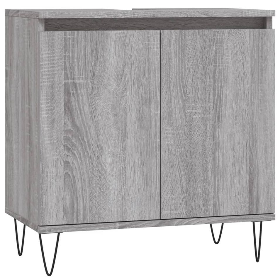 Armoire de bain sonoma gris 58x33x60 cm bois d'ingénierie - Photo n°1