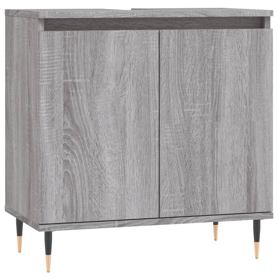 Armoire de bain sonoma gris 58x33x60 cm bois d'ingénierie - Photo n°1