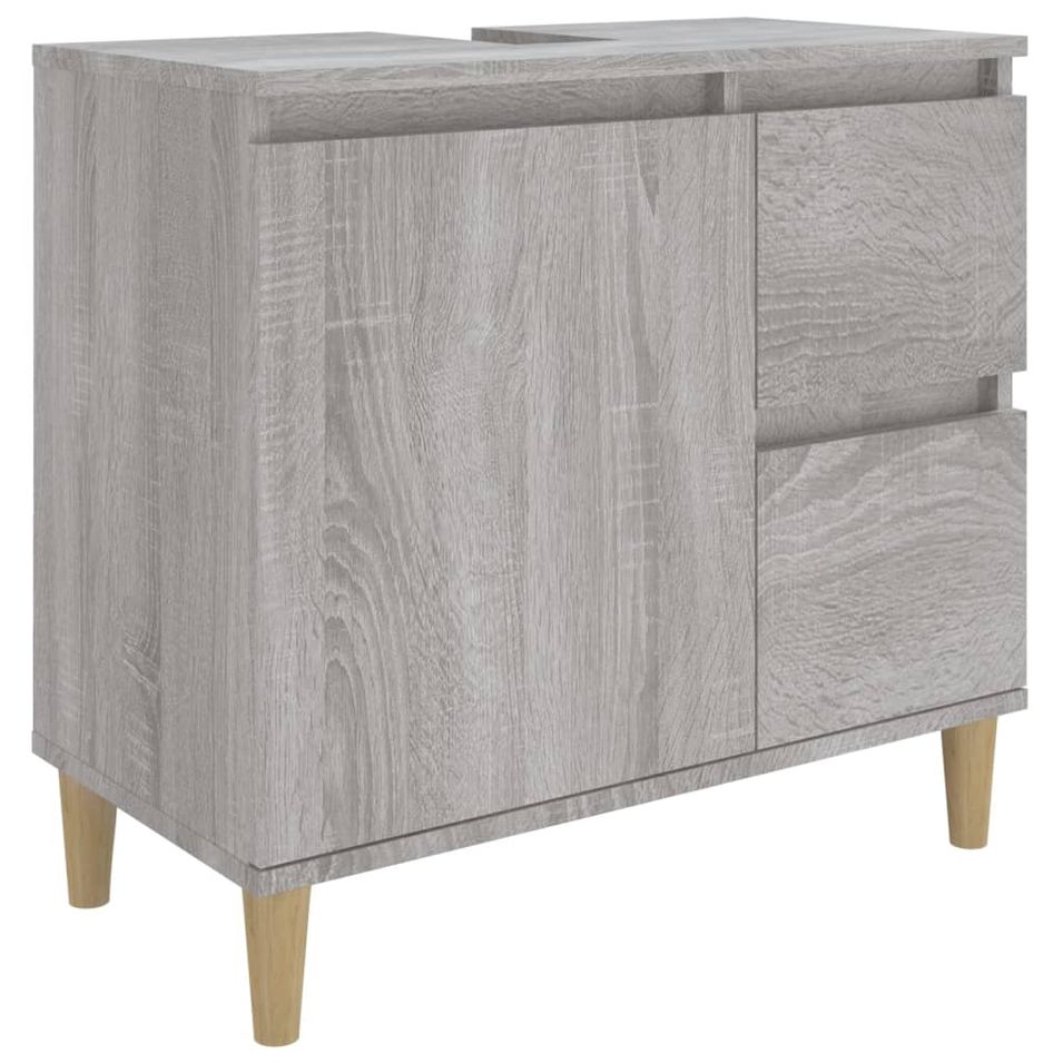 Armoire de bain sonoma gris 65x33x60 cm bois d'ingénierie - Photo n°1
