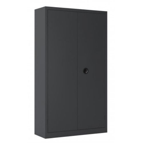 Armoire de bureau 2 portes battantes anthracite Pazio L 90 x H 180 x P 43 cm - Photo n°1