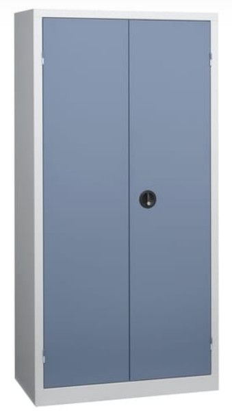 Armoire de bureau 2 portes gris et bleu Katu H 198 - Photo n°1