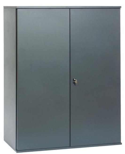 Armoire de bureau 2 portes métal anthracite gris Pucy - Photo n°1