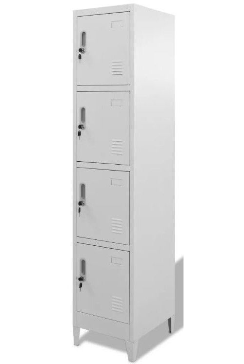 Armoire de bureau 4 portes métal gris Brook - Photo n°1