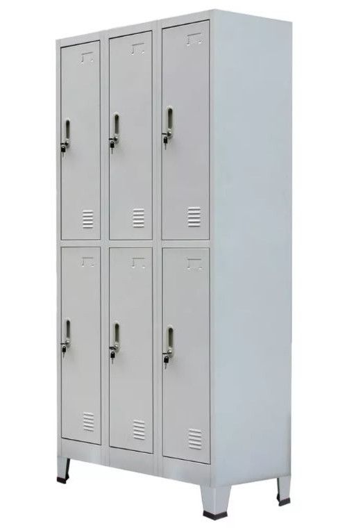 Armoire de bureau 6 portes métal gris Brook - Photo n°1