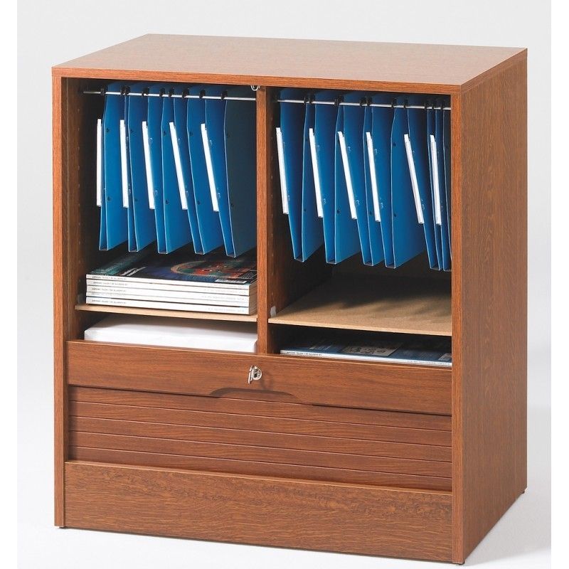 Armoire de bureau à rideau large rustique Office 76 cm - Photo n°1