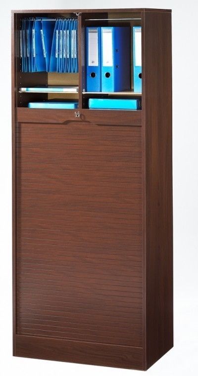 Armoire de bureau à Rideau wengé Office 177 cm - Photo n°1