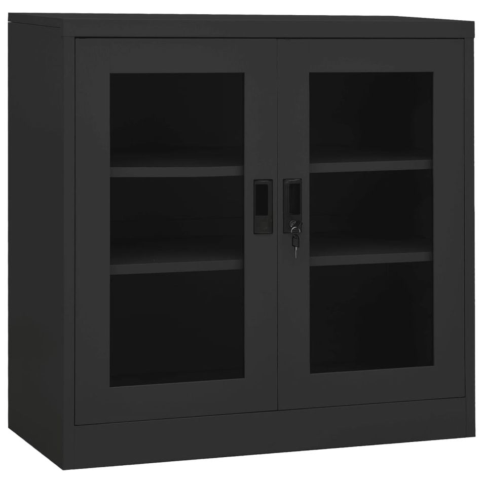Armoire de bureau Anthracite 90x40x90 cm Acier - Photo n°1
