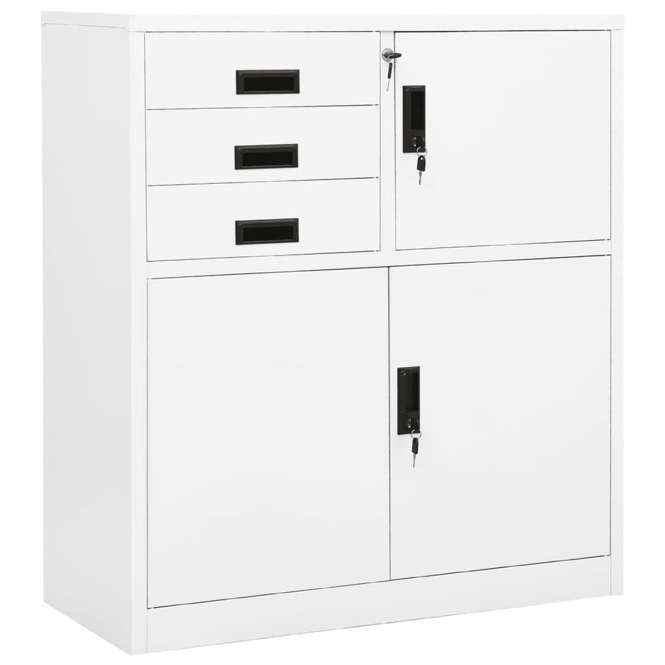Armoire de bureau Blanc 90x40x102 cm Acier 2 - Photo n°1