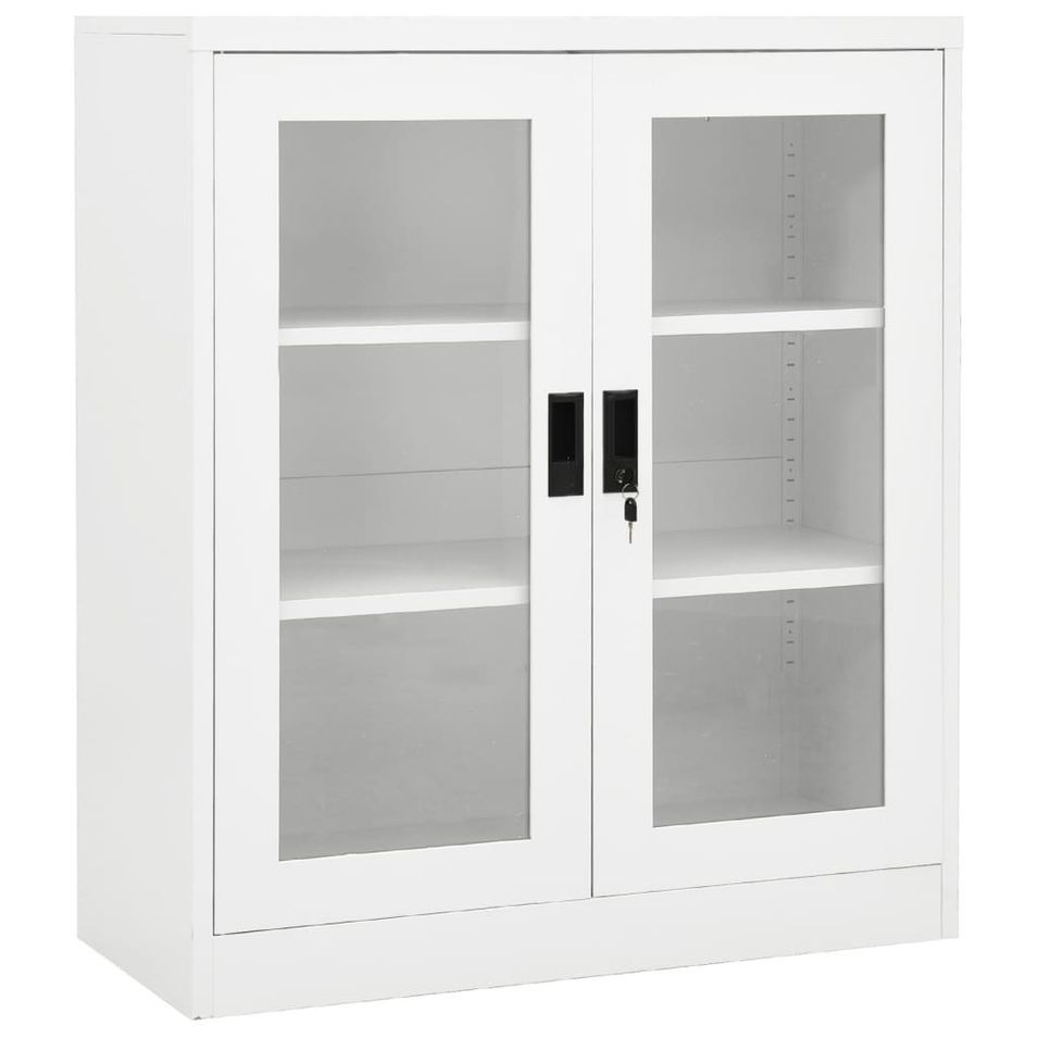 Armoire de bureau Blanc 90x40x105 cm Acier - Photo n°1