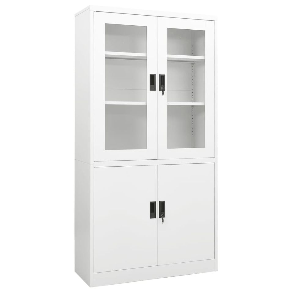 Armoire de bureau Blanc 90x40x180 cm Acier 4 - Photo n°1