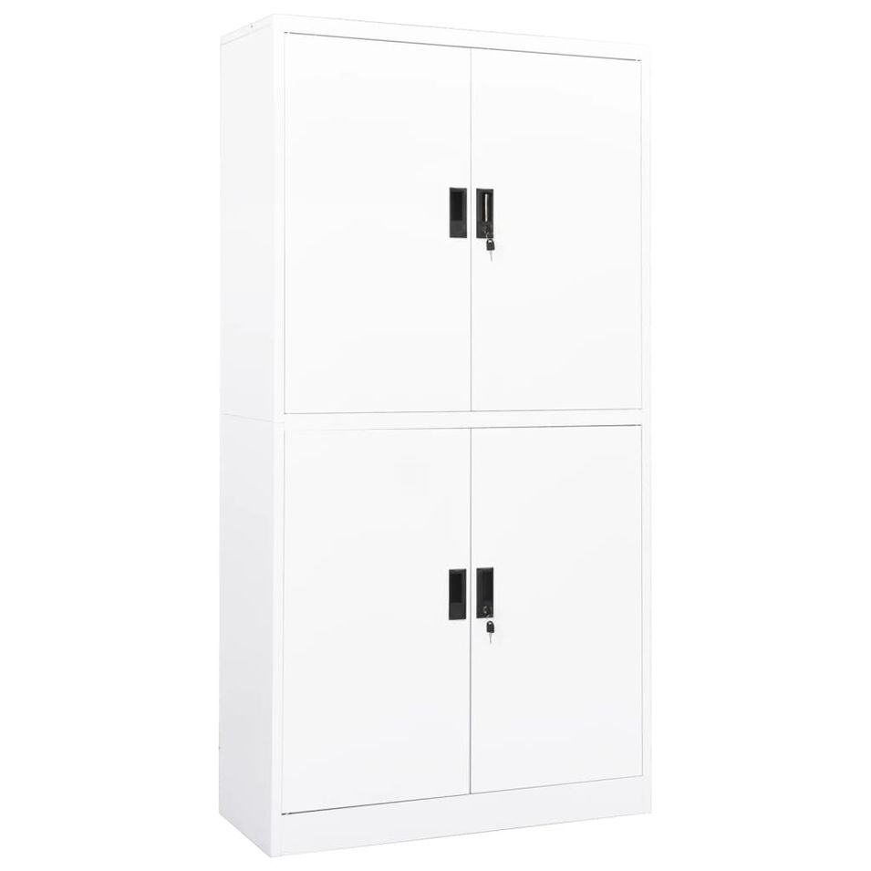 Armoire de bureau Blanc 90x40x180 cm Acier 3 - Photo n°1