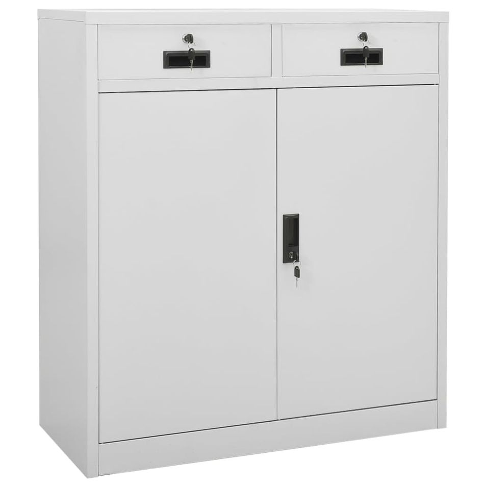 Armoire de bureau Gris clair 90x40x102 cm Acier 2 - Photo n°1