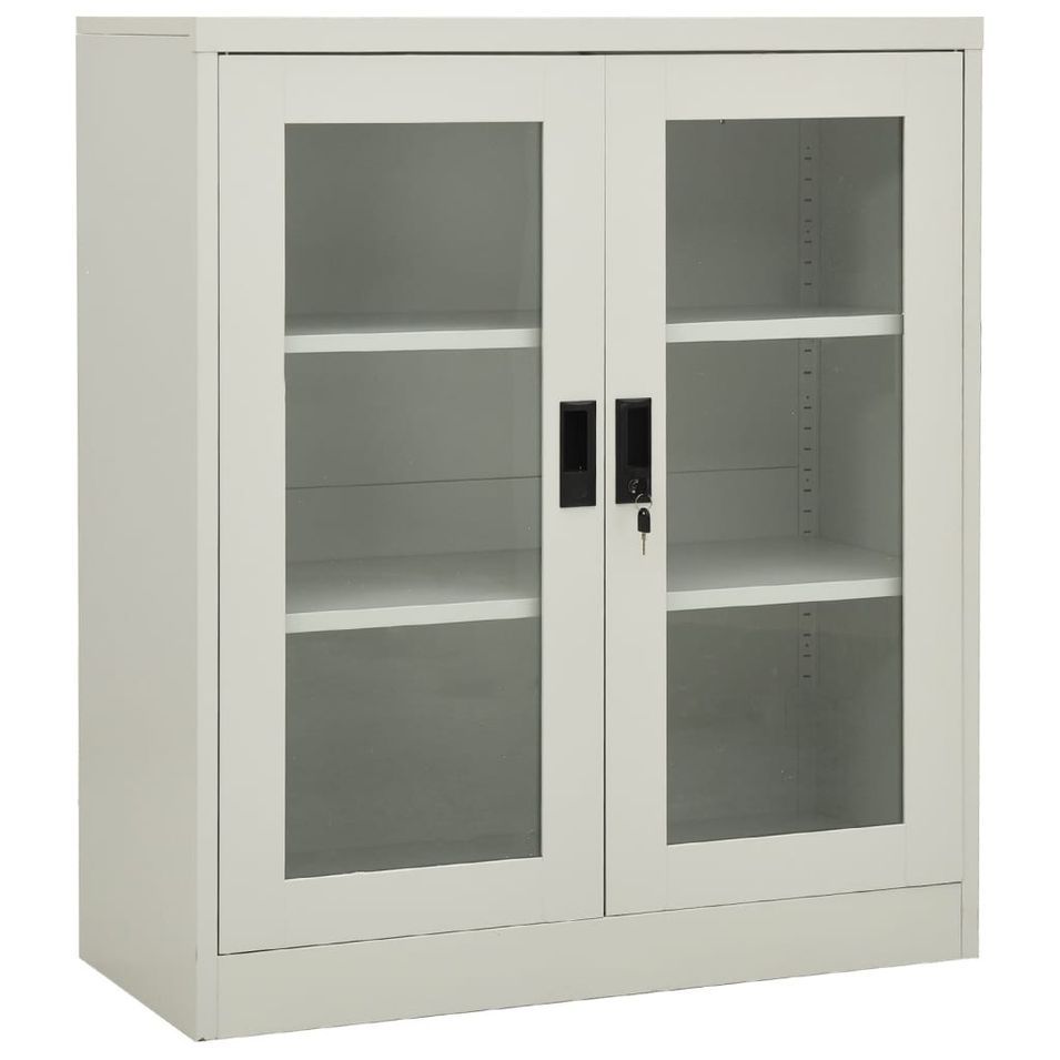 Armoire de bureau Gris clair 90x40x105 cm Acier - Photo n°1