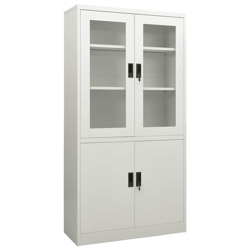 Armoire de bureau Gris clair 90x40x180 cm Acier 2 - Photo n°1