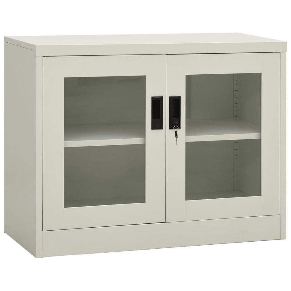 Armoire de bureau Gris clair 90x40x70 cm Acier - Photo n°1