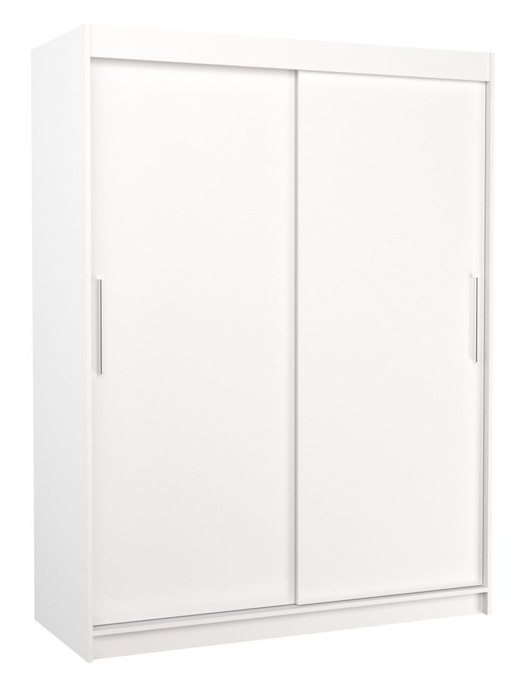 Armoire de chambre à coucher blanche 2 portes coulissantes Douva 150 cm - Photo n°1