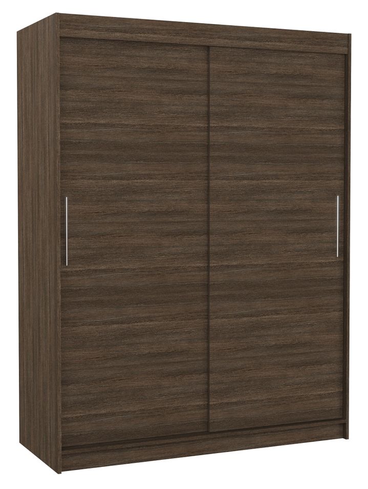 Armoire de chambre à coucher marron 2 portes coulissantes Douva 150 cm - Photo n°1