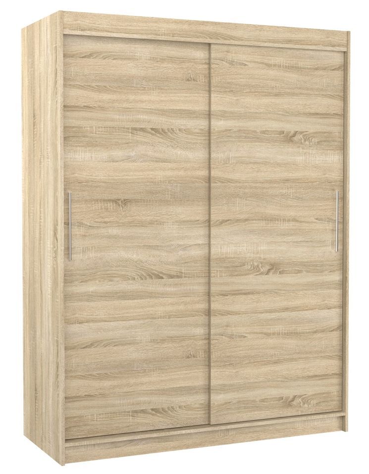 Armoire de chambre à coucher naturel 2 portes coulissantes Douva 150 cm - Photo n°1