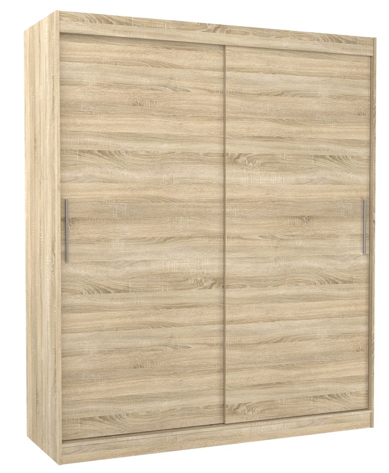 Armoire de chambre à coucher naturel 2 portes coulissantes Kelly 180 cm - Photo n°1