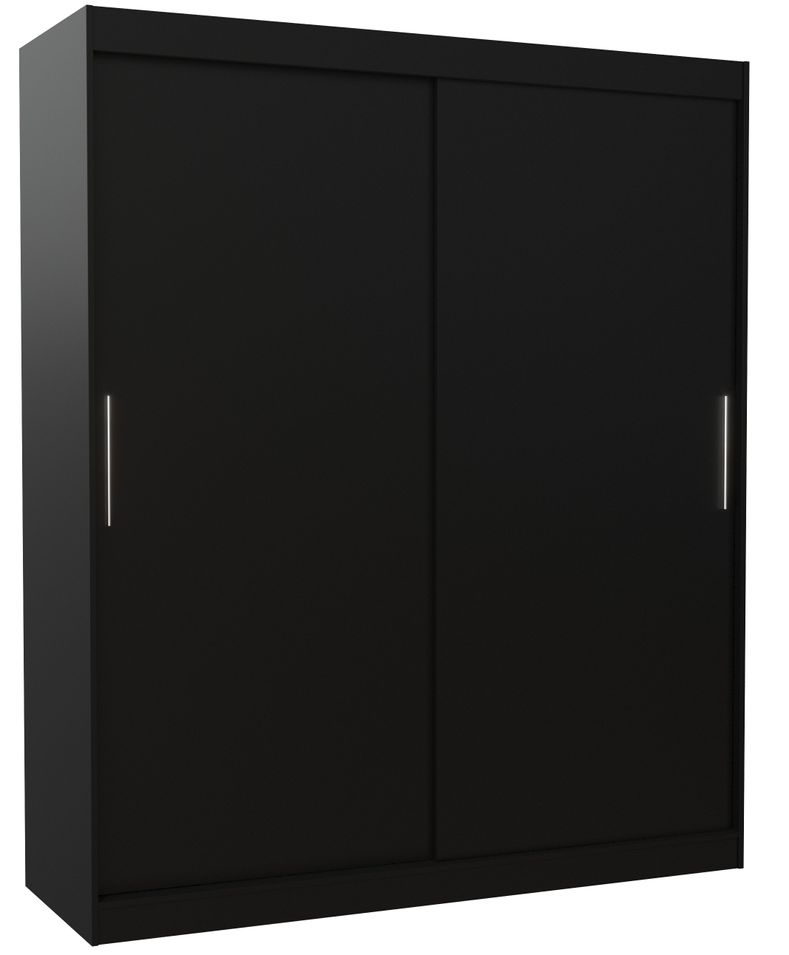 Armoire de chambre à coucher noir 2 portes coulissantes Kelly 180 cm - Photo n°1