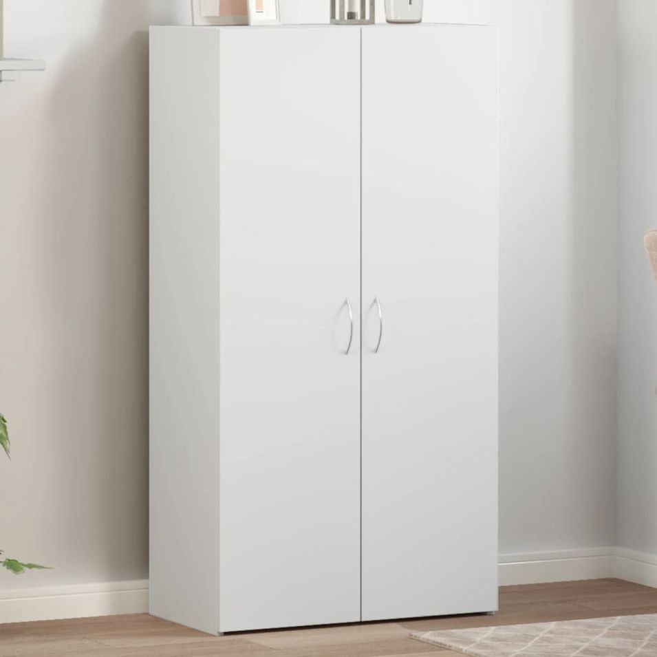 Armoire de classement blanc 60x32x115 cm bois d'ingénierie - Photo n°1
