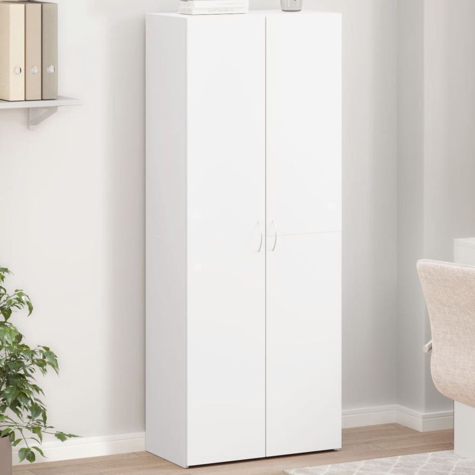 Armoire de classement blanc 60x32x153 cm bois d'ingénierie - Photo n°1