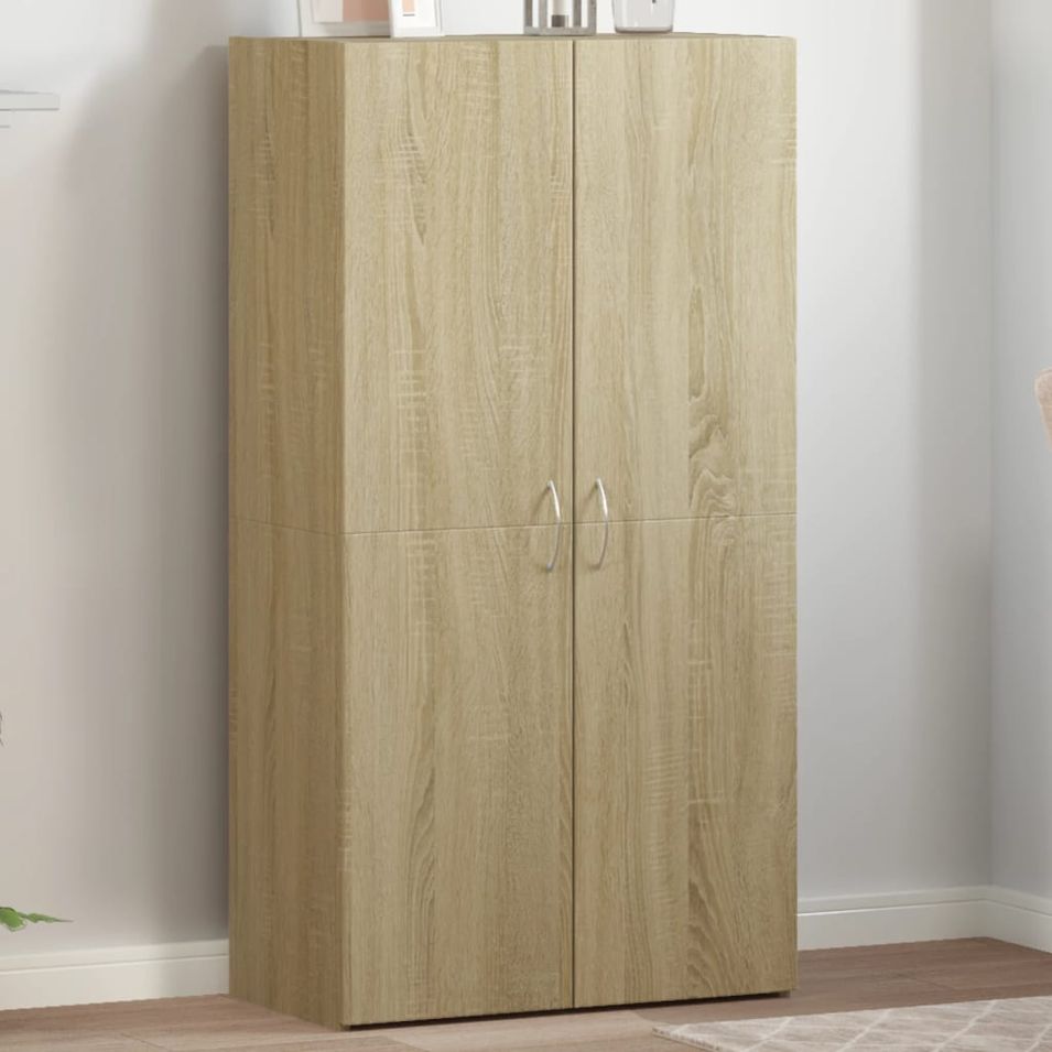 Armoire de classement chêne sonoma 60x32x115 cm bois ingénierie - Photo n°1