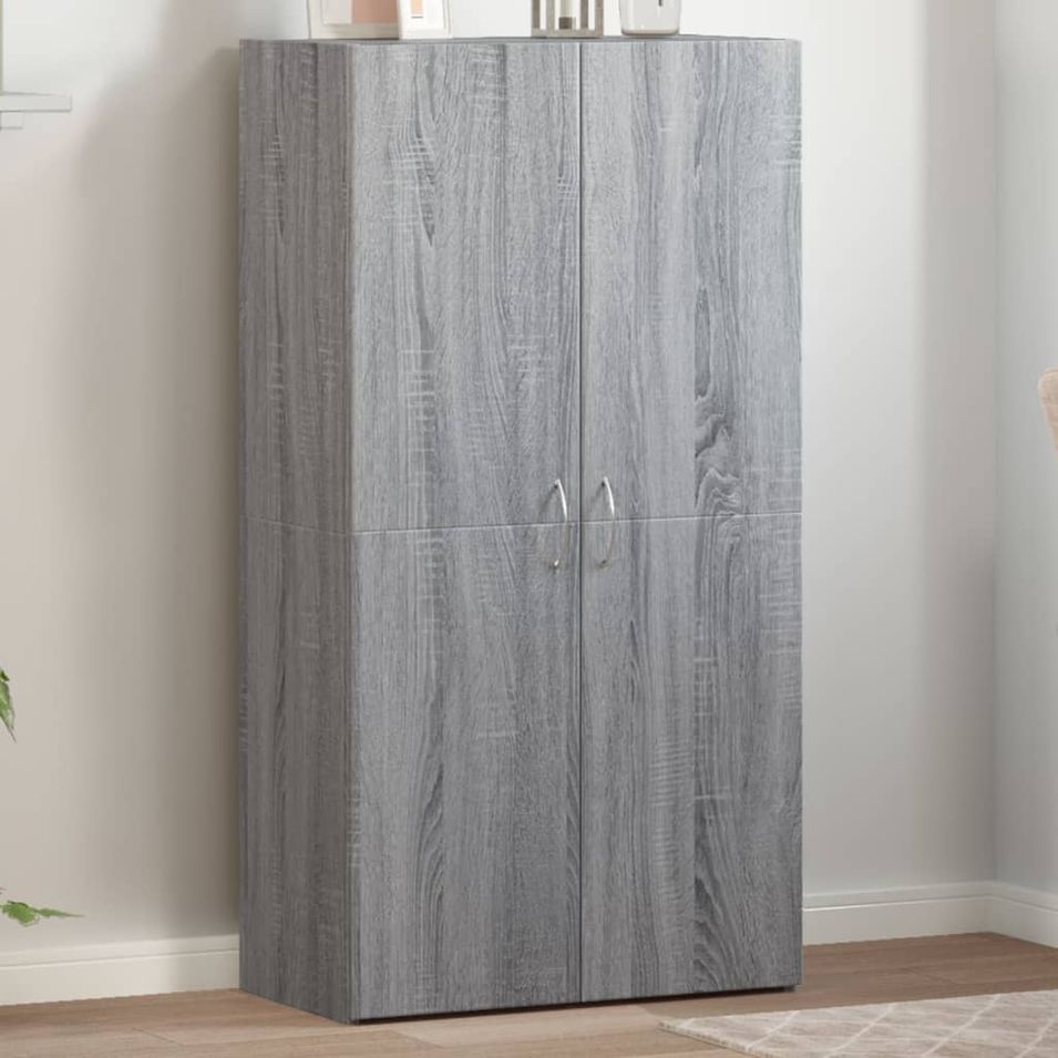 Armoire de classement sonoma gris 60x32x115cm bois d'ingénierie - Photo n°1