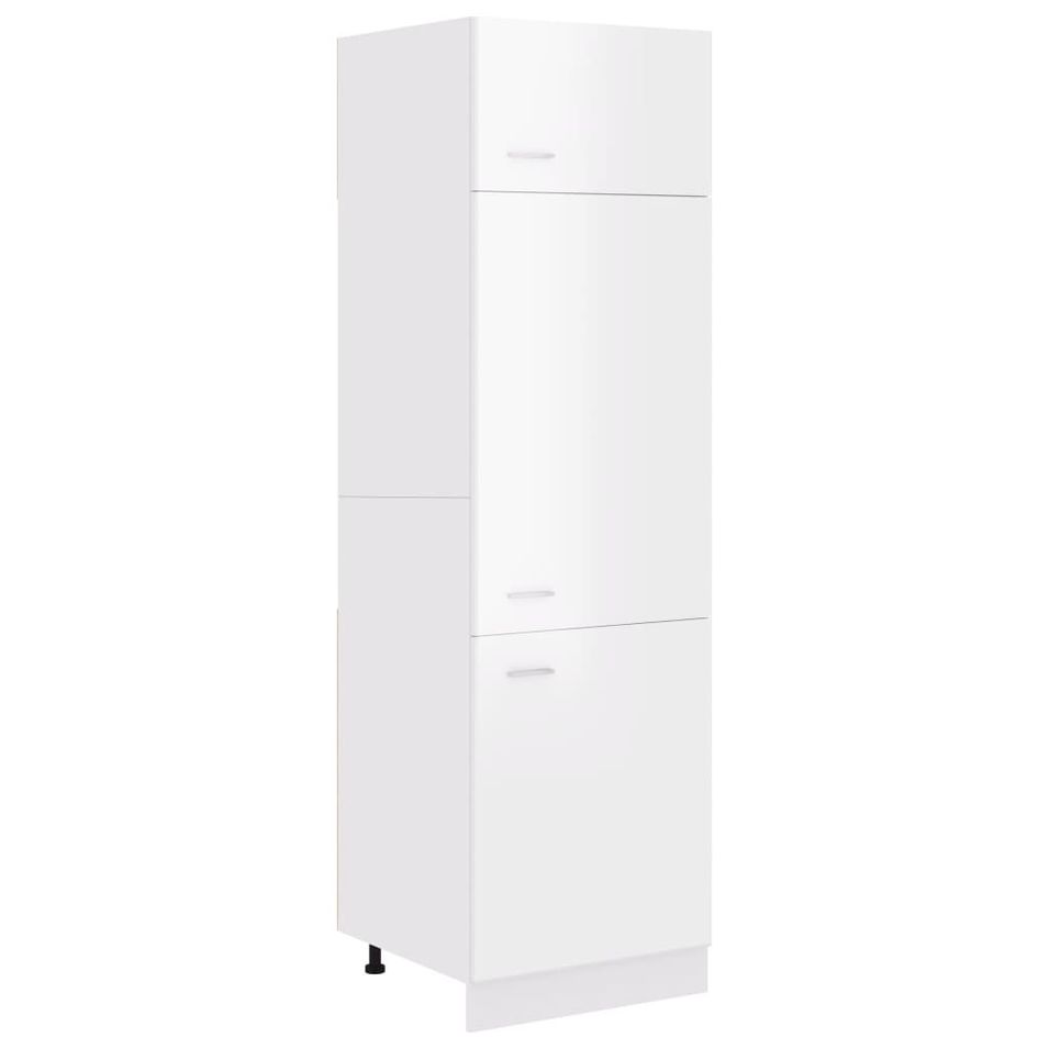 Armoire de cuisine Blanc brillant 60x57x207 cm - Photo n°1