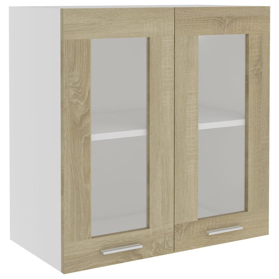Armoire de cuisine en verre suspendue Chêne sonoma 60x31x60 cm - Photo n°1