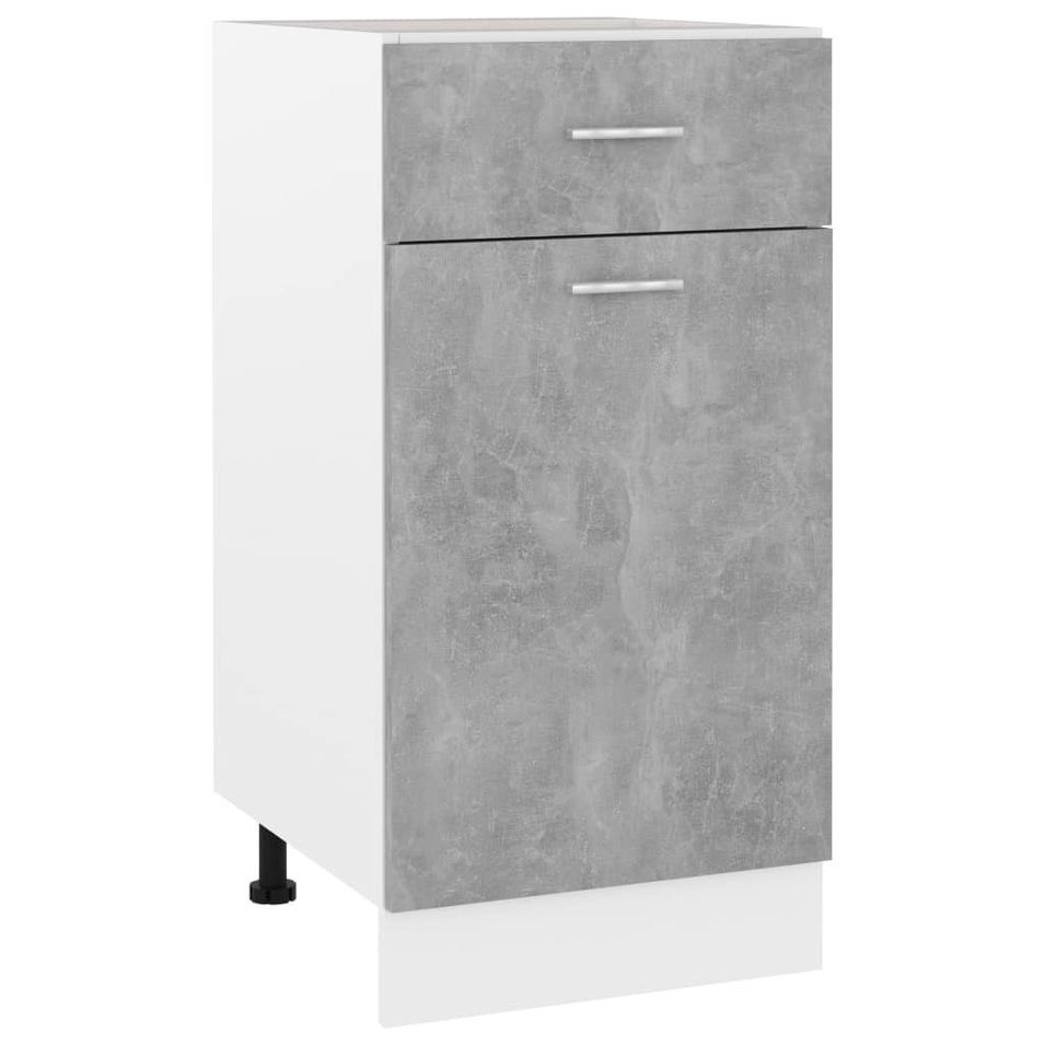 Meuble bas de cuisine Gris béton 40x46x81,5 cm - Photo n°1