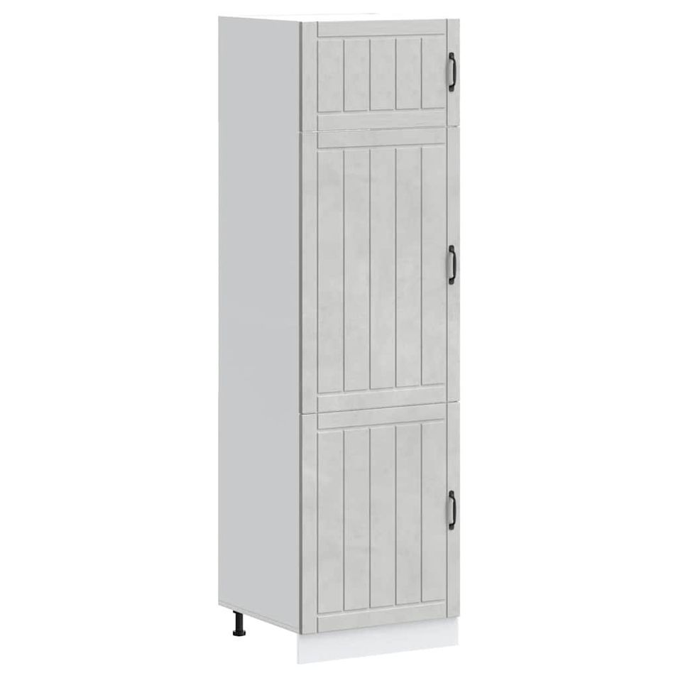 Armoire de cuisine Lucca gris béton bois d'ingénierie - Photo n°1