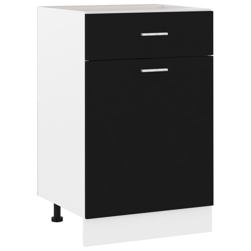 Armoire de cuisine Noir 50x46x81,5 cm - Photo n°1
