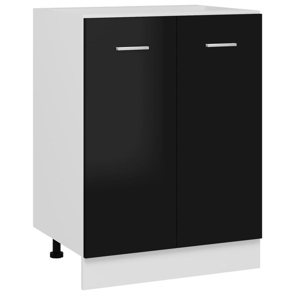 Armoire de cuisine Noir brillant 60x46x81,5 cm 2 - Photo n°1