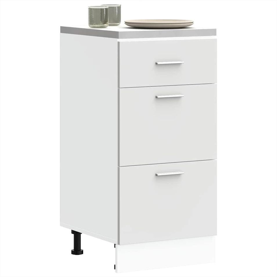 Armoire de plancher blanc 40x46x81,5 cm bois d'ingénierie - Photo n°1