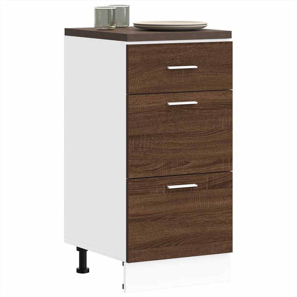 Armoire de plancher chêne marron 40x46x81,5cm bois d'ingénierie - Photo n°1