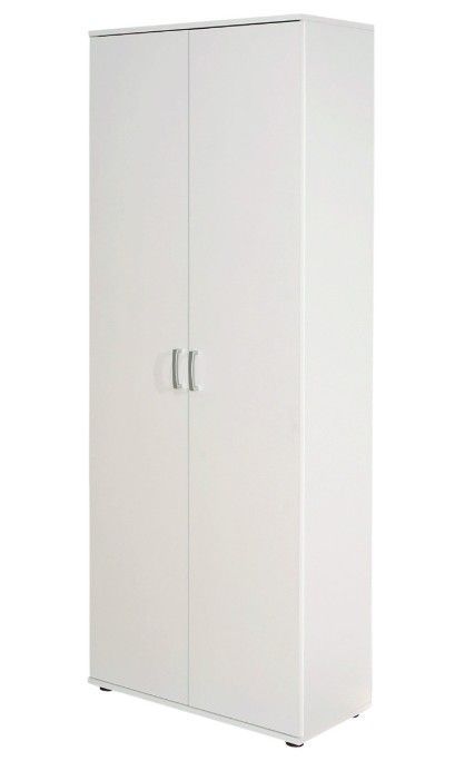 Armoire de rangement 2 portes bois blanc Konati - Photo n°1