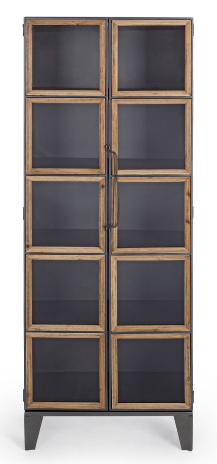 Armoire de rangement acier et verre 2 portes Bony L 58 cm - Photo n°1