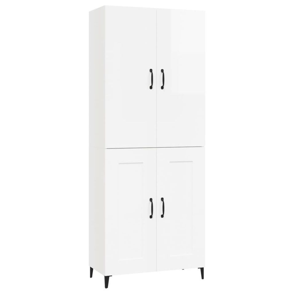 Armoire de rangement Blanc brillant 2 blocs 70x34x180 cm - Photo n°1