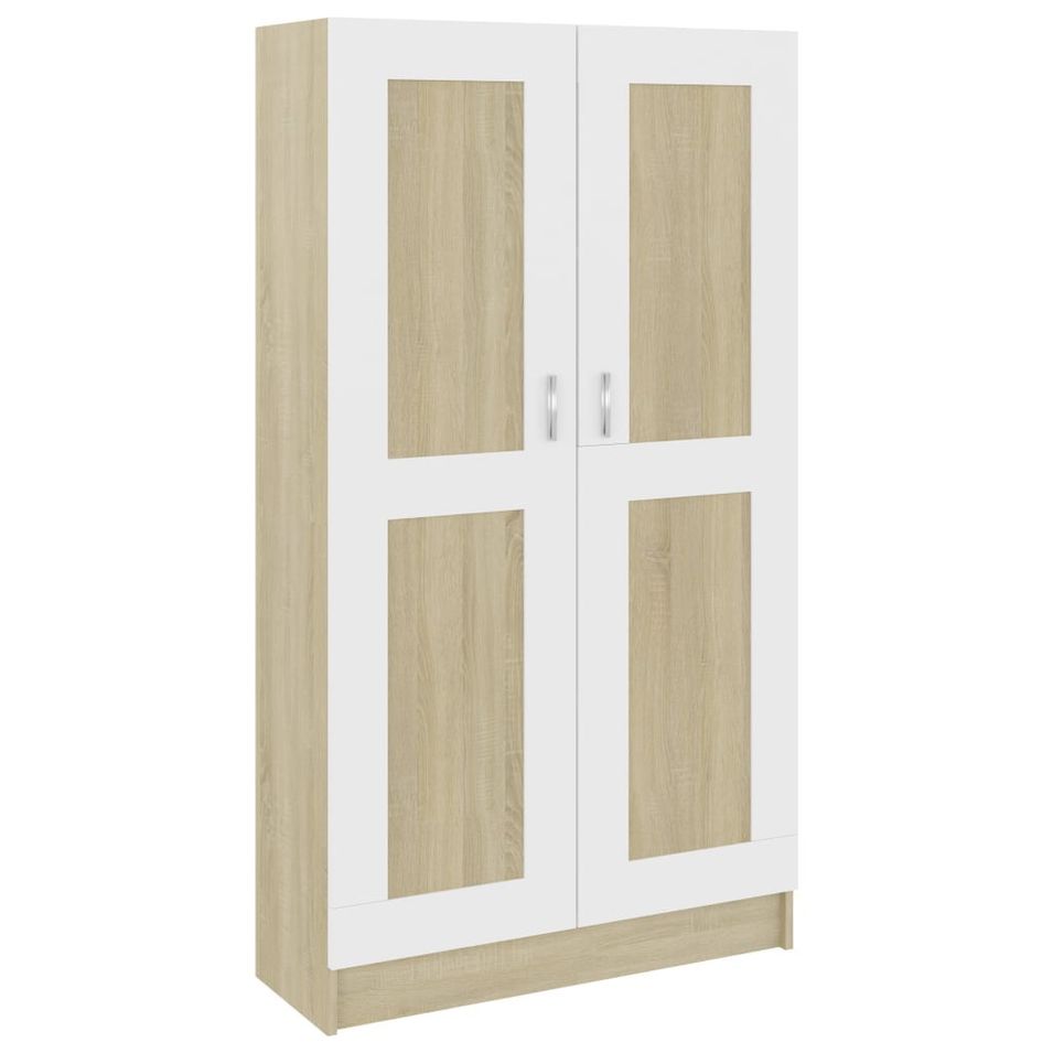 Armoire de rangement Blanc et chêne sonoma 82,5x30,5x150 cm - Photo n°1
