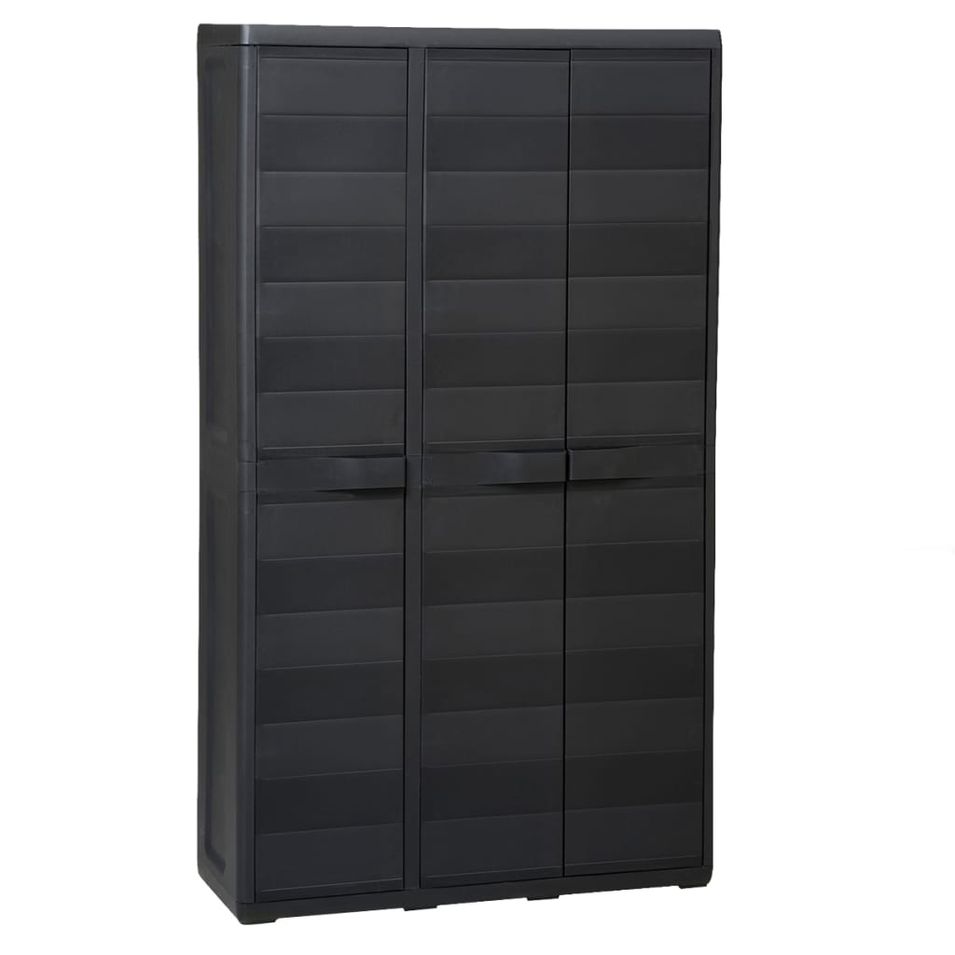 Armoire de rangement de jardin avec 4 étagères Noir - Photo n°1