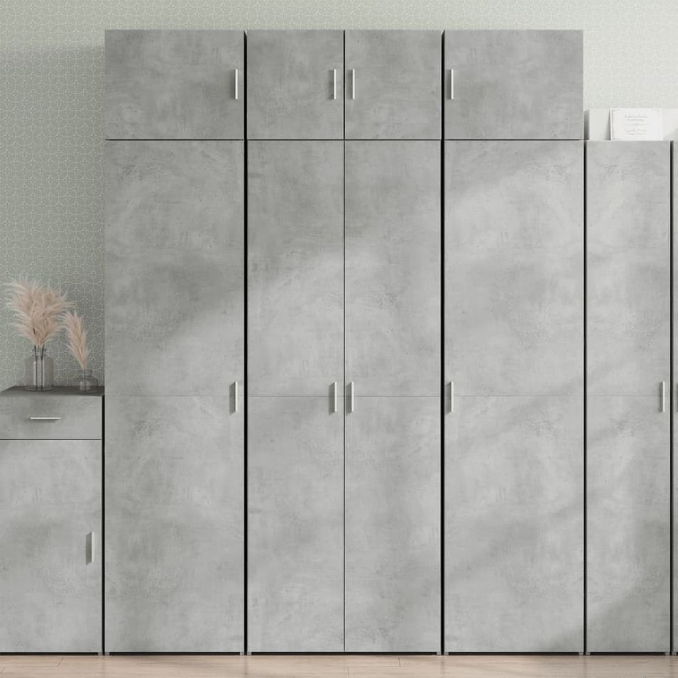 Armoire de rangement gris béton 70x42,5x225cm bois d'ingénierie - Photo n°1